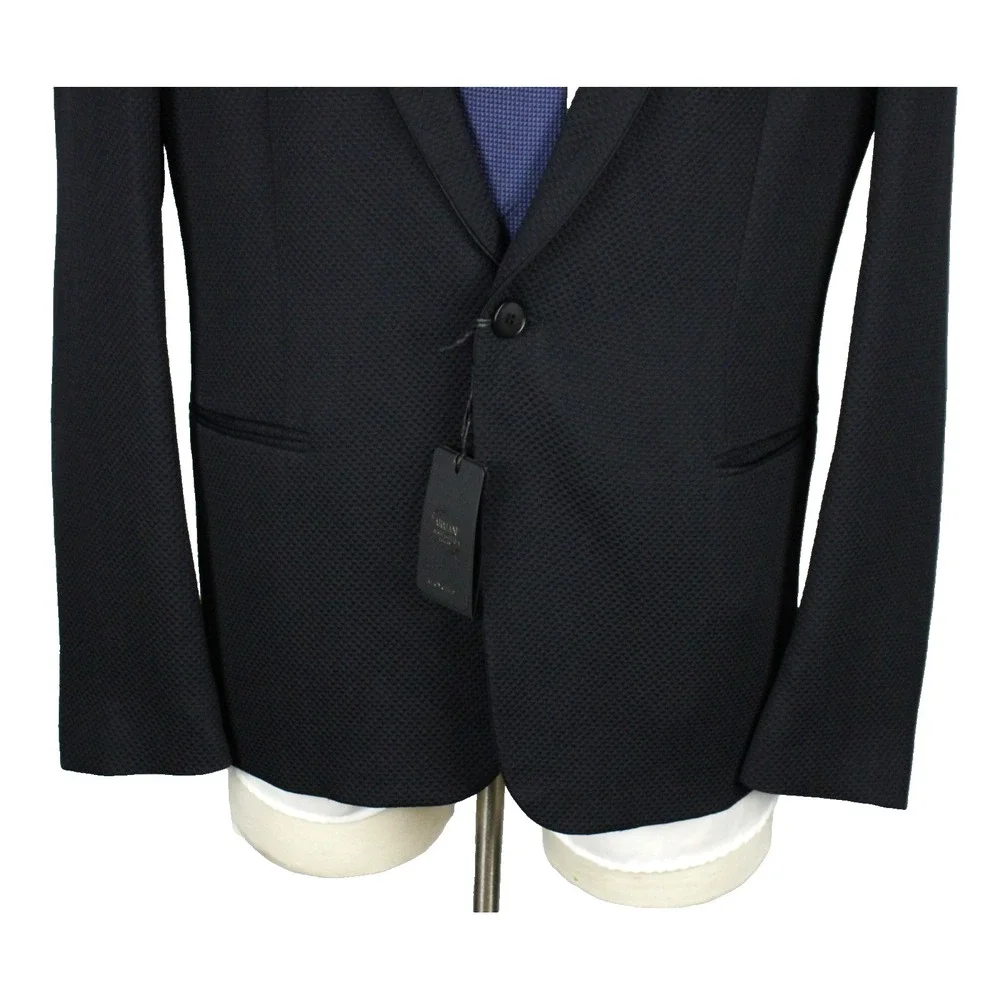 $2995 Giorgio Armani Blazer 42 R (52 EU) Silk Black One Button Shawl Lapel Italy